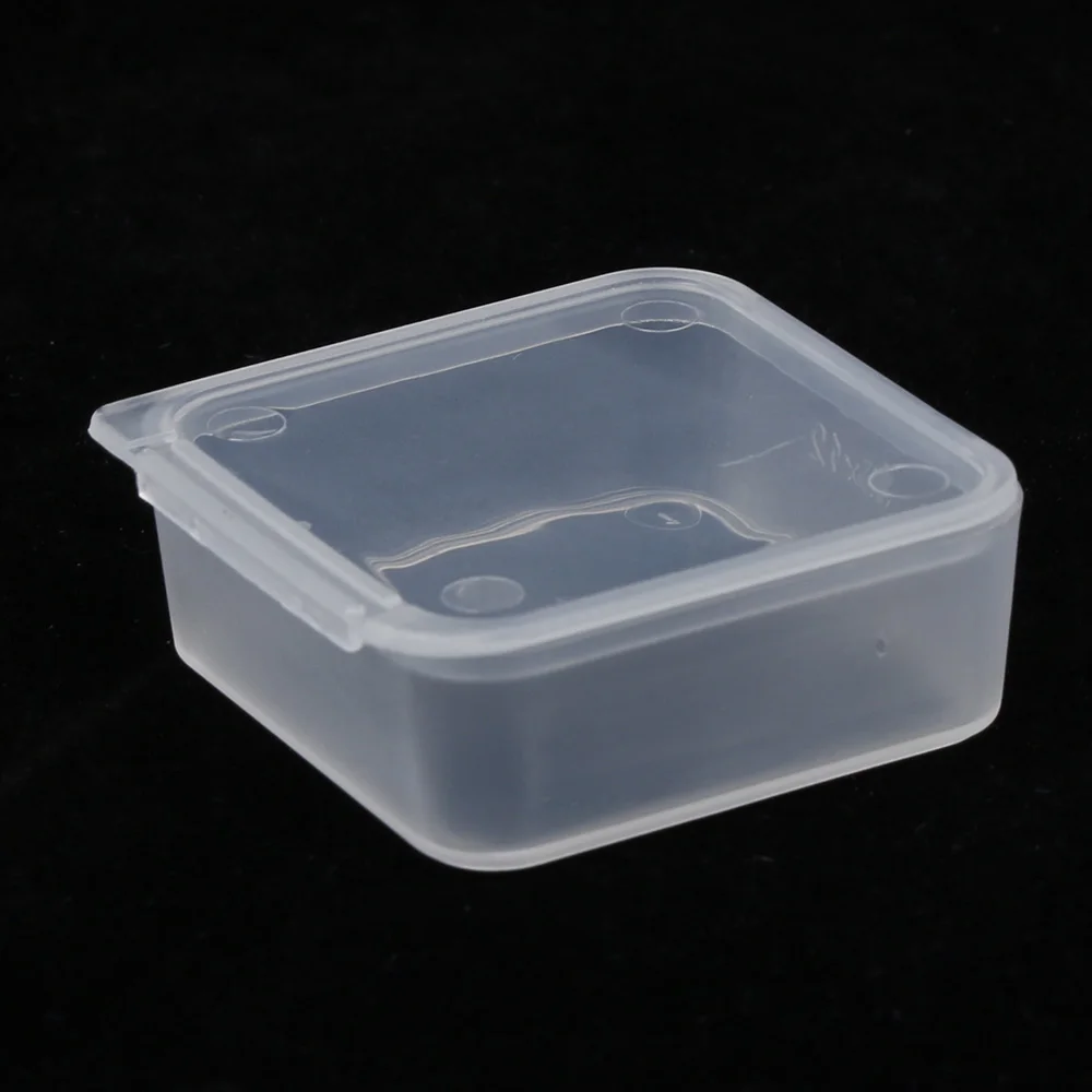 Small Boxes Square Rectangle Transparent Plastic Jewelry Storage Case Finishing Container Packaging Storage Box Earrings Rings