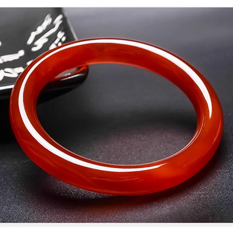 

Chinese Top Red Natural Agate Chalcedony Bangles Exquisite Noble Real Jade Bracelet Handicrafts Accessories Jewelry Fine Gift