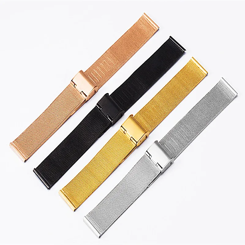 

Wholesale 10PCS/Lot Milanese Watch Band 8MM 10MM 12MM 14MM 16MM 18MM 20MM 22MM 24MM Stainless Steel Watch Strap Thickness 0.4MM