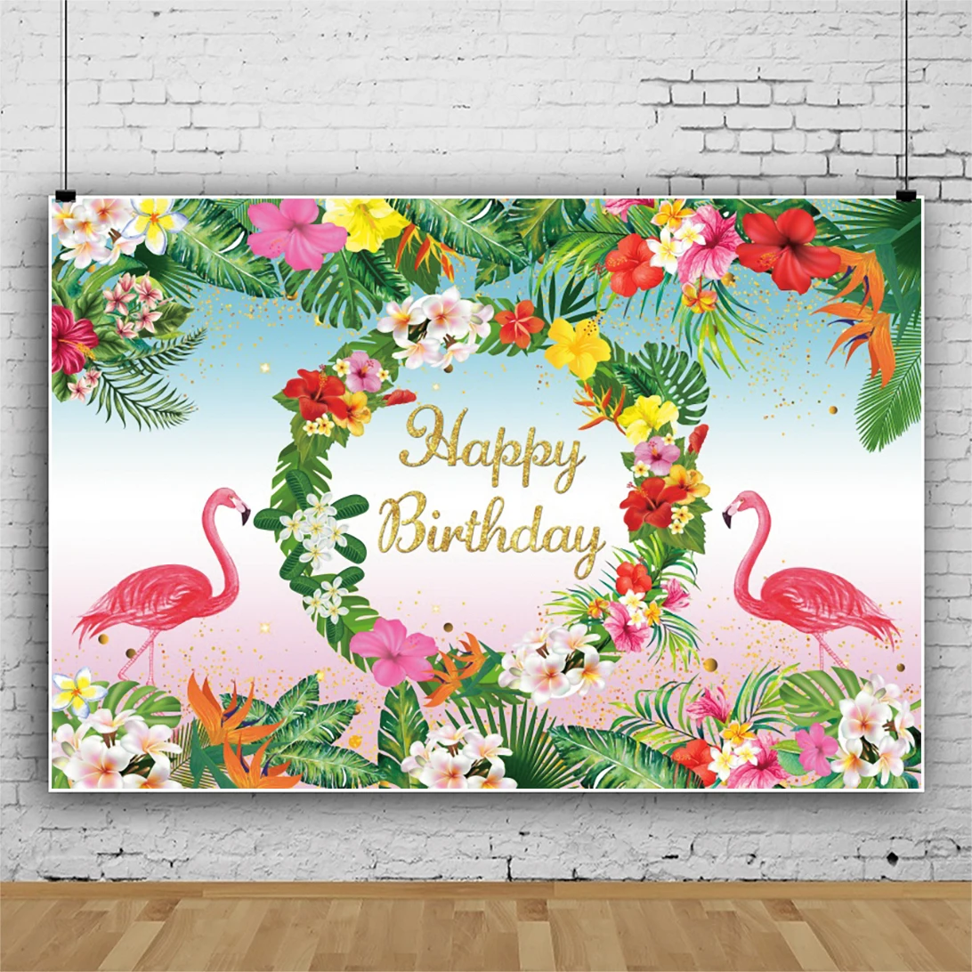 Yeele 여름 열대 생일 파티 사진 배경 플라밍고 꽃 Photocall 배경 사진 아기 사진 스튜디오
