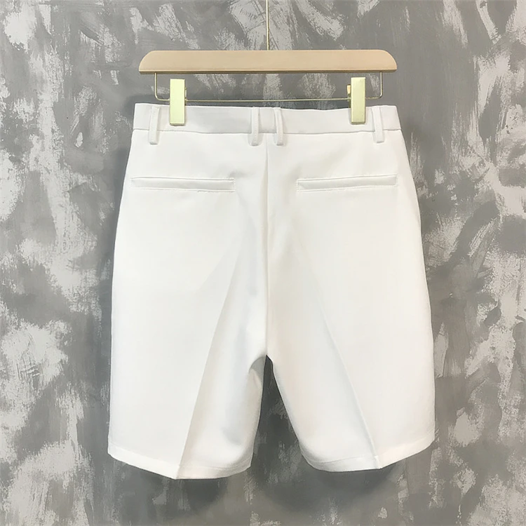 2023 new five-point pants men's summer trend casual 5 points mid pants wild youth loose white suit shorts bermuda masculina