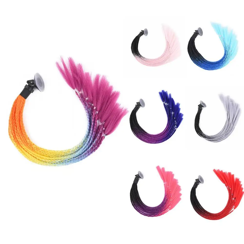 2021 New Motorcycle Helmet Hair Eye-catching Individual Motorcycle Ponytail Twist Dual Pigtail Ponytail With Sucker Bow With