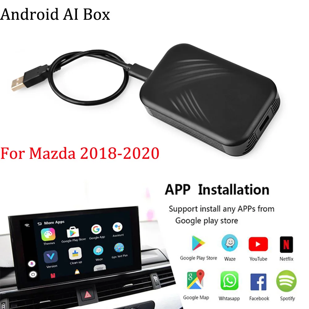 

Plug-in Auto TV Box Android Entertainment System Apple Carplay ForMazda 2018-2020 Support reverse camera 360 birdview