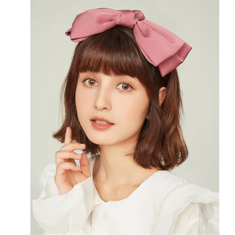 1PC New Fashion Black Big Bow Bezel Headwear For Women Girls Headband Vintage Hair Bands Wide Hairband Headwear Hair Accessories