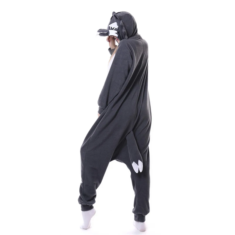 NEW Fleece Animal Angry Wolf Cosplay pigiama tutine Winter Warm pigiama Party Costume per donna uomo tuta Sleepwear Xmas