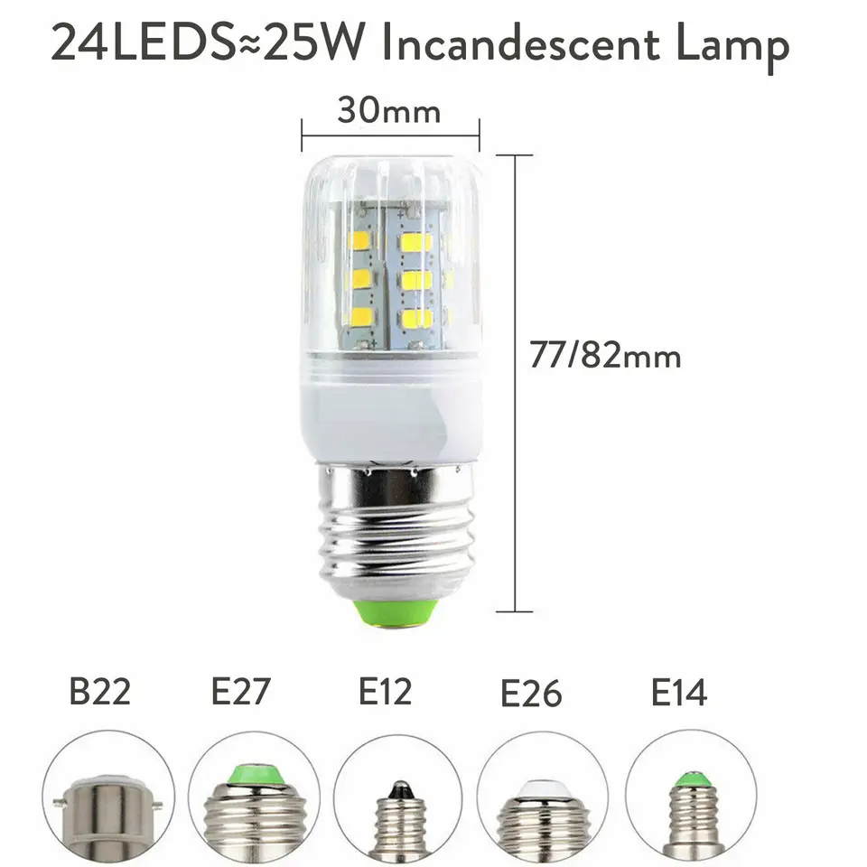 E27 E14 B22 LED Corn Light Bulbs Screw Bayonet Cap SES 7W 12W 30W 45W Ultra Bright 165LEDs Replace 150W Halogen Lamps, image 13