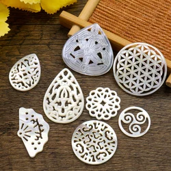 Natural Shell Pendant Mother of Pearl Water Drop Hamsa Charms for Jewelry Making Handmade DIY Necklace Jewelry Finding Accessory
