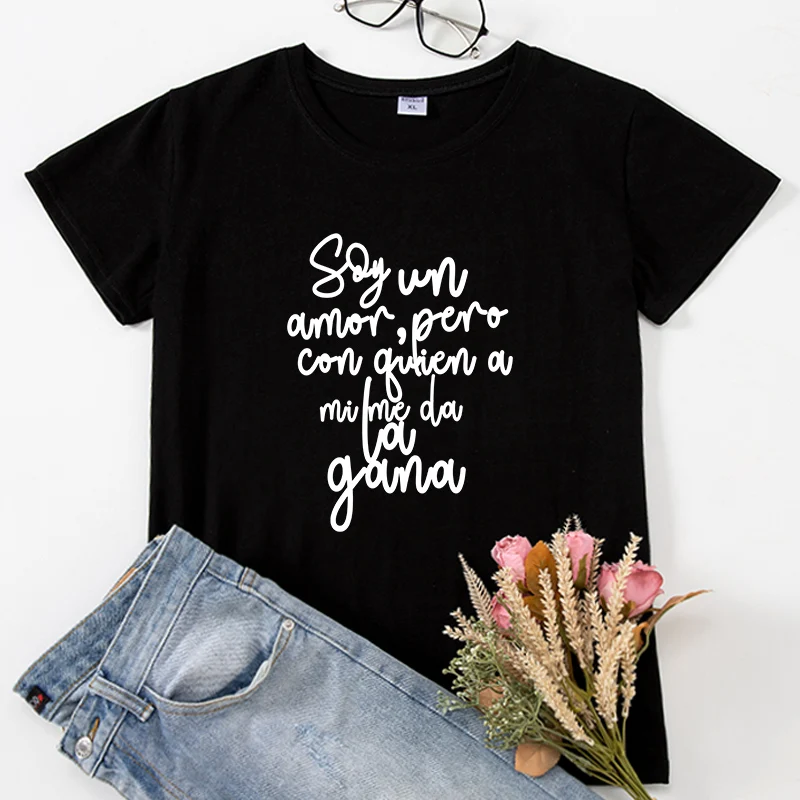 Spanish Phrase camiseta mujer Short sleeve Women T-shirts Aesthetic Graphic Print clothes shirts lady tshirt mujer camisetas