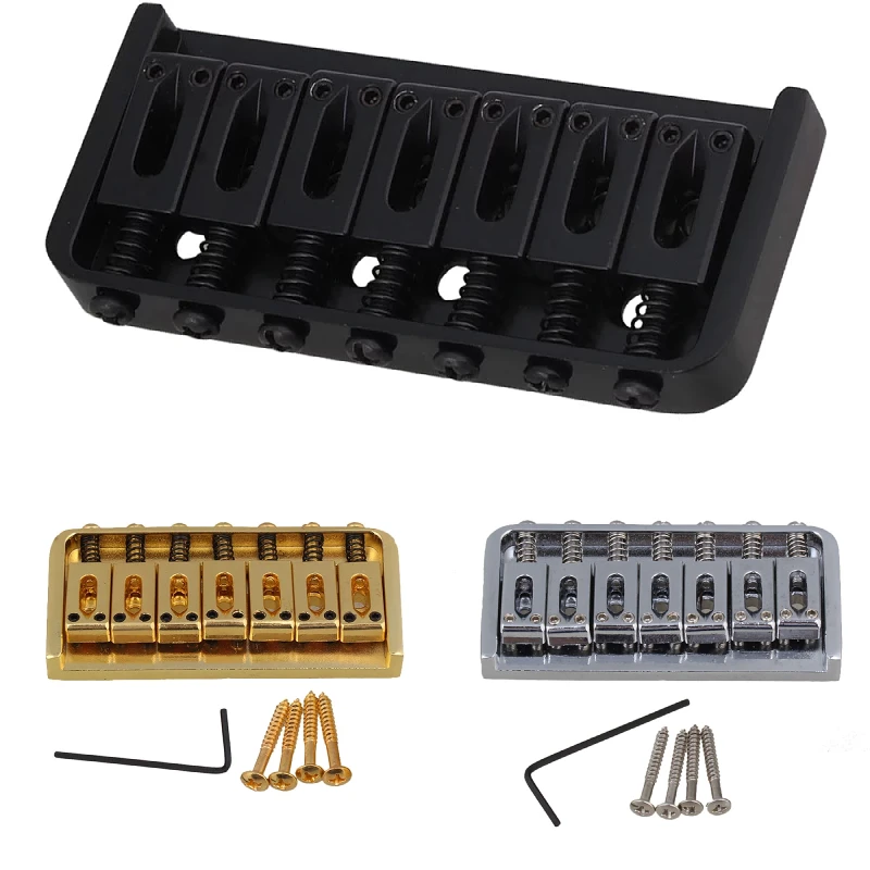 Black/Gold/Silver 7 String Bridge for Electric Guitar with Screws Wrench