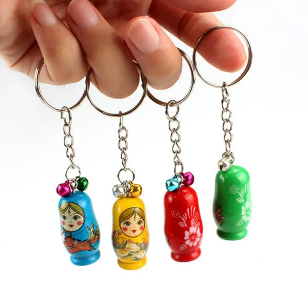 

12Pcs/Set Kids Keychains Russian Nesting Dolls Key Ring Babushka Matryoshka Figurines Dolls