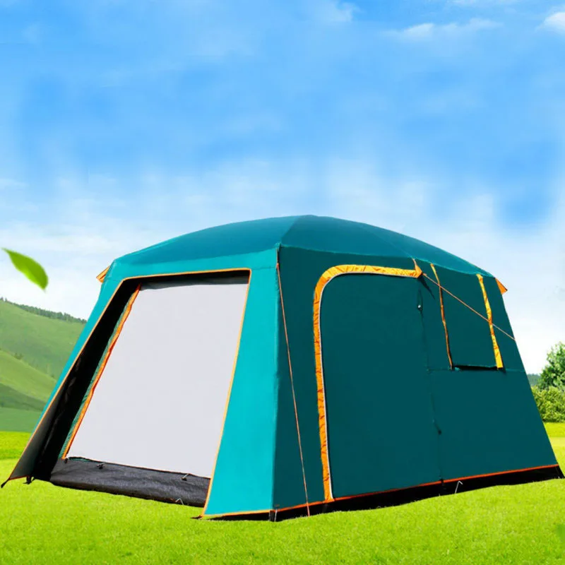 Outdoor Waterproof One-room One-hall Tent Family Camping Tent Sun-proof Double-layer Thick Multi-person Tent Carpas De Camping