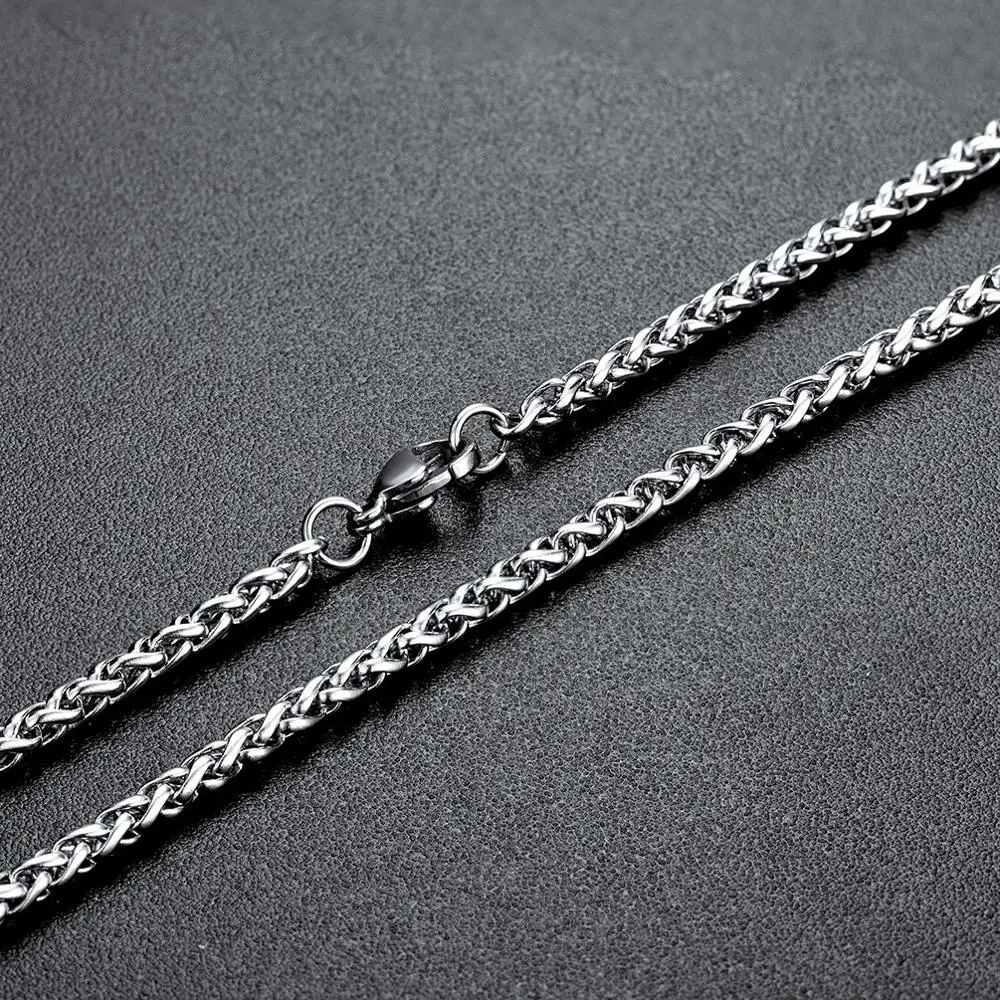 Wholesale Price Width 4MM Stainless Steel Chain Necklace For Men Fashion Hip-Hop Rock Style Gift Jewelry Titanium Steel Necklace