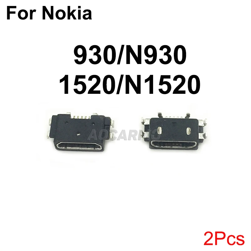 Aocarmo 2 Pcs/lot USB charge Charging Port Dock Connector Replacement Part For Nokia Lumia 930 1520 N1520 N930