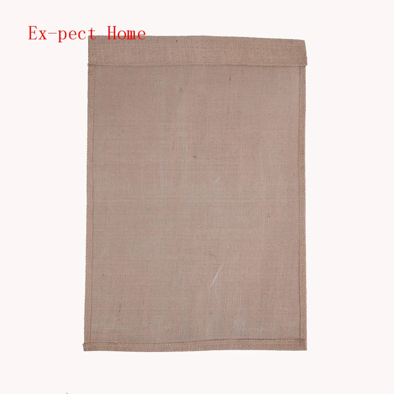 100pcs blank linen garden flag polyester burlap garden banner decorative yard flag for embroidery and sublimation