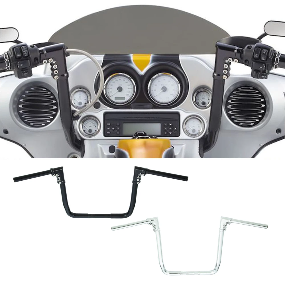 

Motorcycle Bar 12" 14"-16" Apes Modular Handlebars For Harley Touring Street Glide 1999-up Accepts FBW & Cable