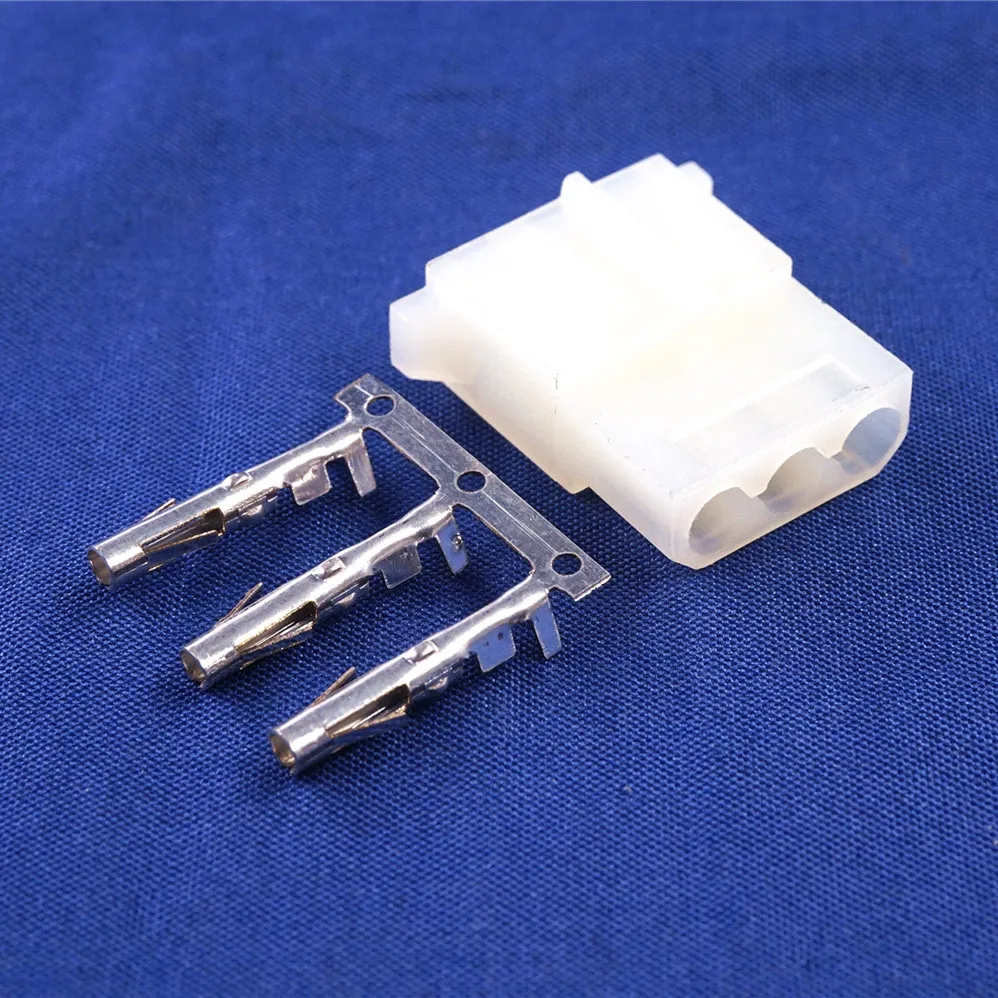 10 pcs 5.08 mm 3 Pin Receptacle Housing Female Contact Pins IDE Power Connector Shell 0.20\