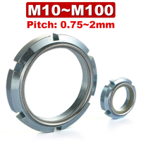 GUK Nylon Non-return Lock Nut Anti-loosening Self-locking Round Nut Slotted Tight Groove M10-M20M45-M100 Galvanized Carbon Steel