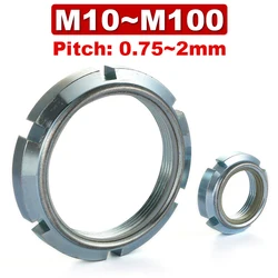 GUK Nylon Non-return Lock Nut Anti-loosening Self-locking Round Nut Slotted Tight Groove M10-M20M45-M100 Galvanized Carbon Steel