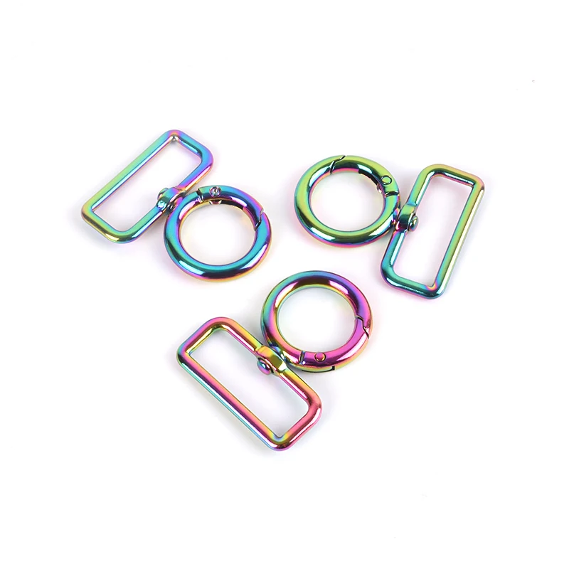 1.25inch Ivoduff Gate Ring Rainbow Color, Metal Spring Hook For Handbag