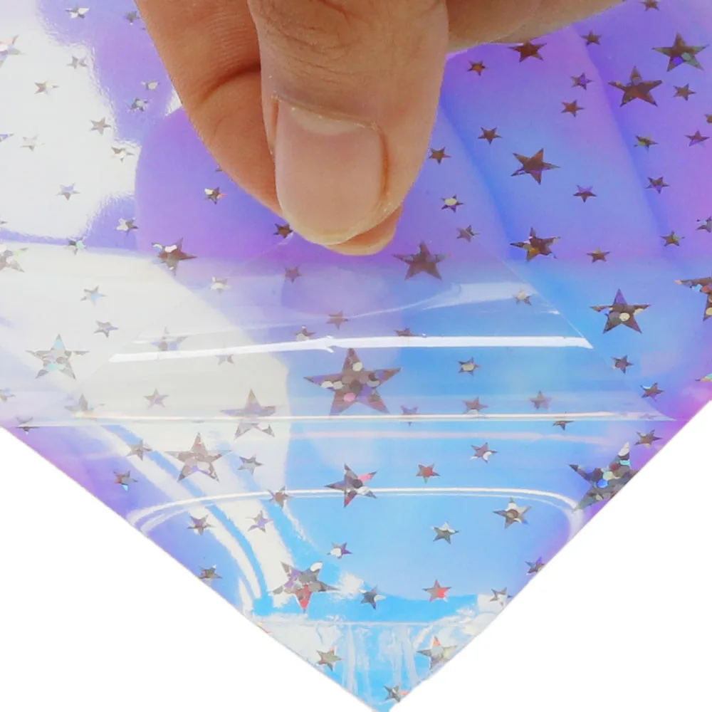 Size:1PC 15x10.5cm 30x20cm Foil Resin Jewelry Production Stuff Star Rainbow Stickers Laser Film  DIY Epoxy Silicone Mold Fillin