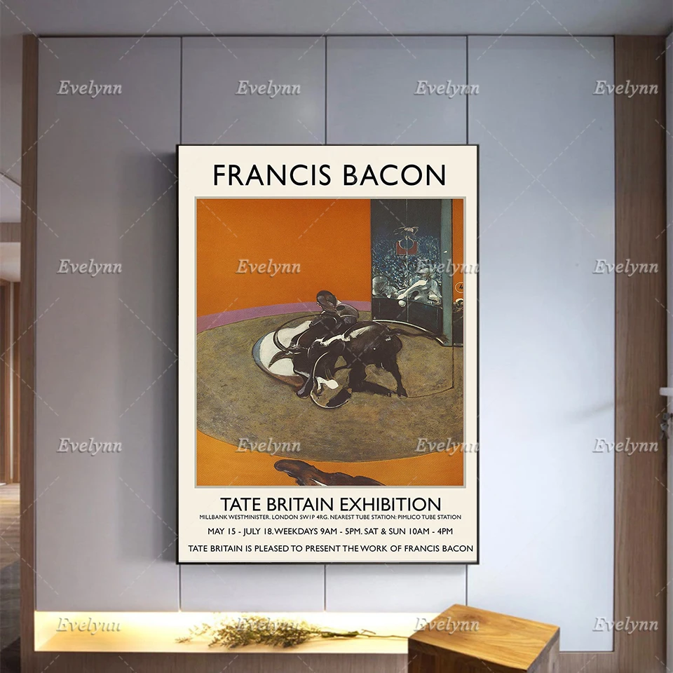 

Francis Bacon Exhibition Poster -Gallery Wall Art Decor - Home Minimalism Bedroom Decoration Canvas Painting Prints Unique Gift