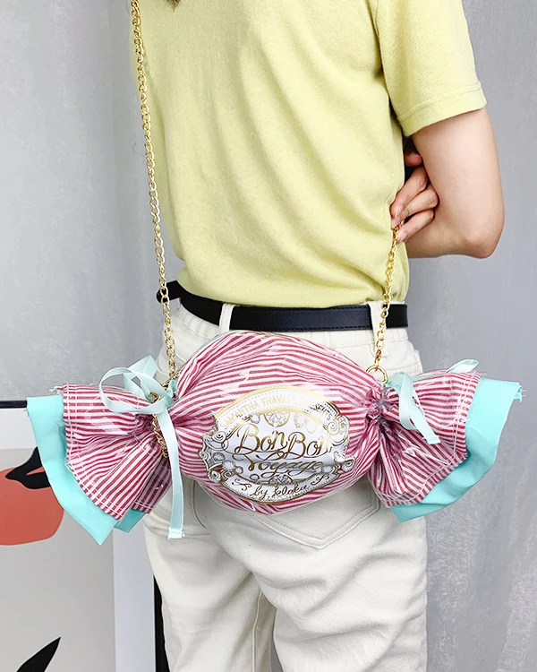 Cute Candy Design Handbags For Women Purses PVC Day Clutches Chain Crossbody Mini Messenger Bag Sugar Pouch Ladies Shoulder Bag