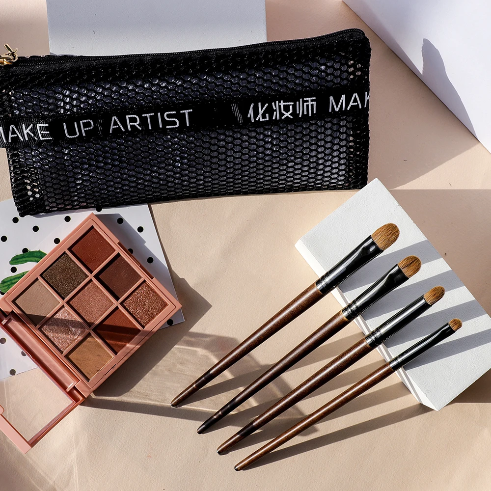 OVW Cosmetics Makeup Brushes 4pcs Weasel  Synthetic Woman Makeup Accessories  Eye Shadow Brush
