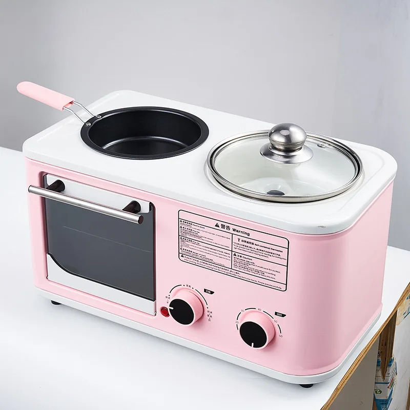 Household Oven Toaster Three-in-one Breakfast Making Machine Multifunctional Breakfast Machine Egg Frying Pan