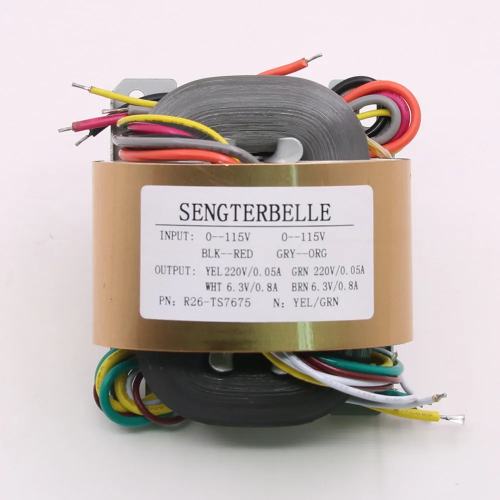 1PCS 35VA（35W）Pure Copper R-core Transformer 220V x2 + 6.3V x2 For Tube Preamp