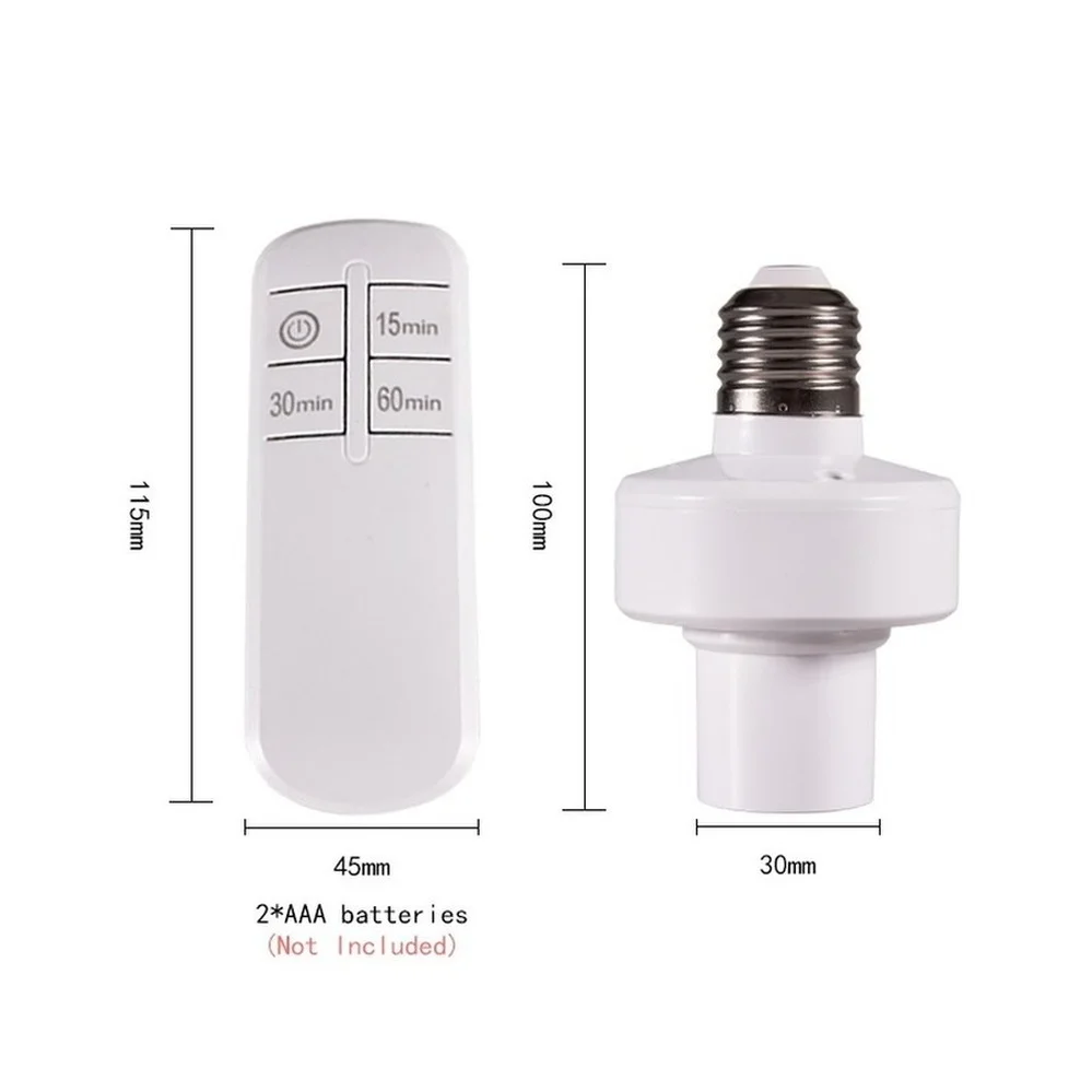 Aswesaw E27 lamp Holder Wireless Remote Control With 15min 30min 60min Remote Timer Switch Socket For LED lamp Bulb 220V/110V