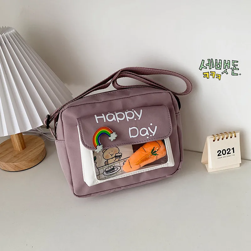 Ladies Shopping Handbag Crossbody Bag Female Canvas Bag Cartoon Print Messenger Bags for Women Cute Shoulder Bag