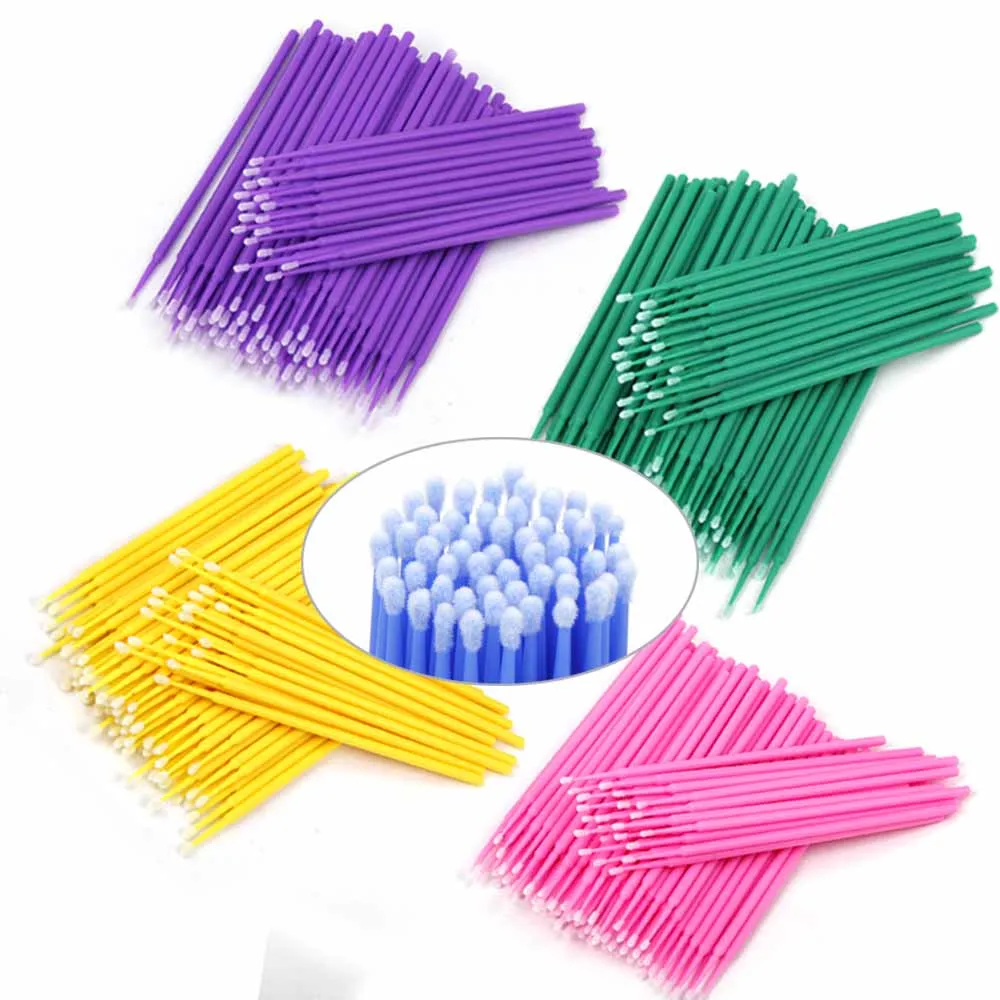 Disposable Make up Eyelashes Brushes 500/1000pc Individual Lashes Cleaner Applicator Eyeshadow Lip Gloss Cleaning Microbrush Kit