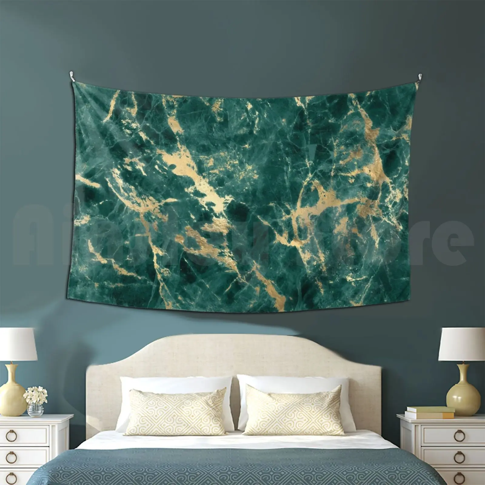 Teal And Gold Marble Luxurious Tapestry Living Room Bedroom 3228 Marble Textures Marble Seamless Green Gilded