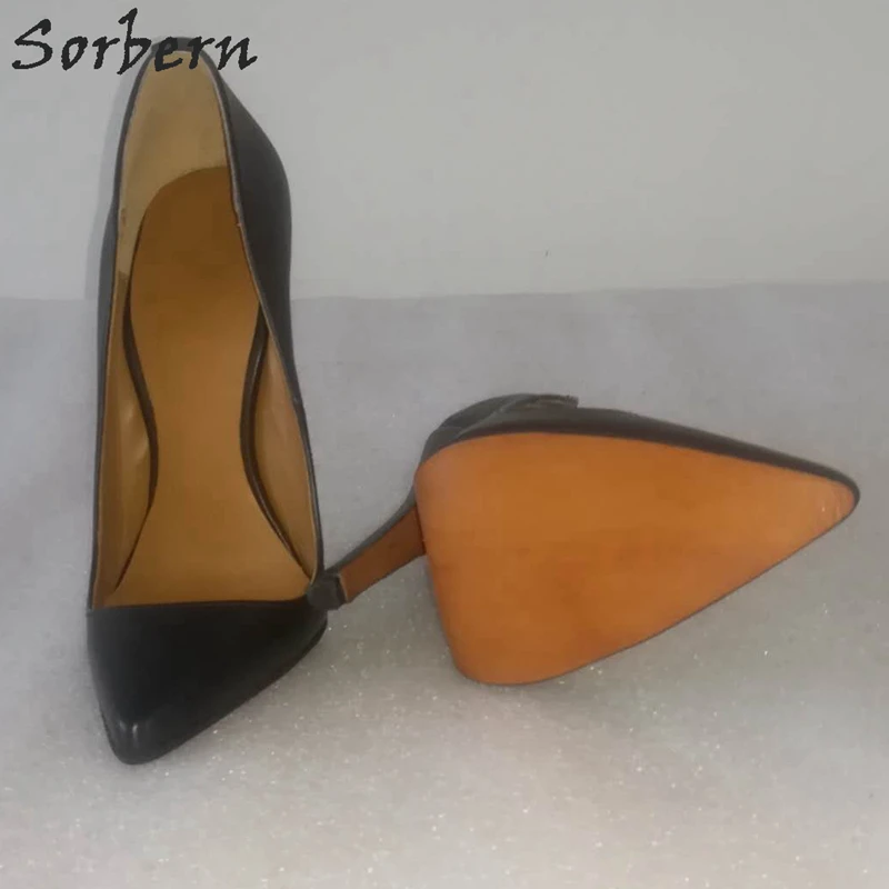 Sorbern 16Cm stiletti vera pelle donna pompa punta a punta nero opaco Ol scarpa donna taglia 39 Fetish tacchi alti colori personalizzati