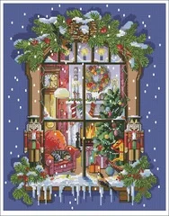 xiaoyi cotton self-matching cross stitch  Cross stitch RS cotton comes Janlynn_-0431-christmas window