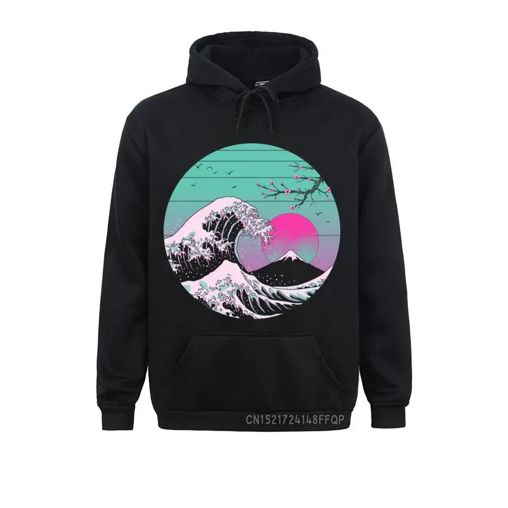 Japanese Style Men Pullovers The Great Wave Vaporwave Aesthetics Coat Fuji Mountain Hoodies Fabric Classic Sweatshirt