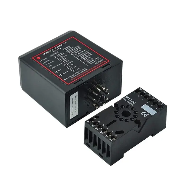 KINJOIN Loop Detector Magnetic Vehicle Loop Detector Single Channel Use For Barrier Sliding Swing Gate