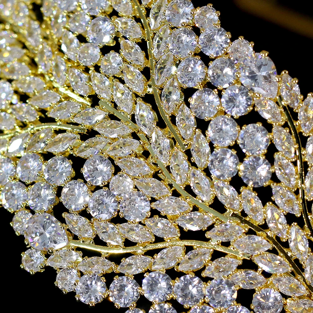 2024 nuovo cristallo Cubic Zirconia corona accessori per capelli da sposa CZ fascia fiore diadema bellezza Dubai sposa gioielli