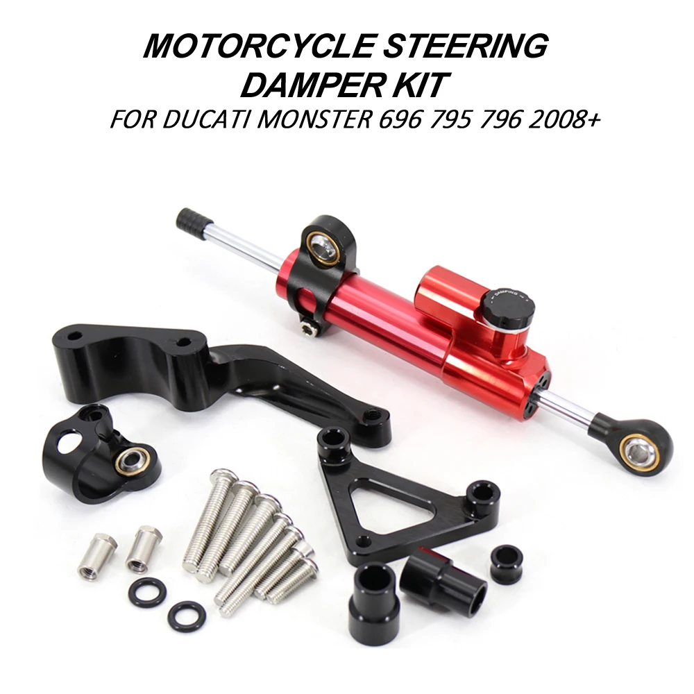 

Мотоцикл модифицированный для Ducati 795 796 Monster 696 2008-up демпфер рулевого управления стабилизатор Монтажный кронштейн опорный комплект