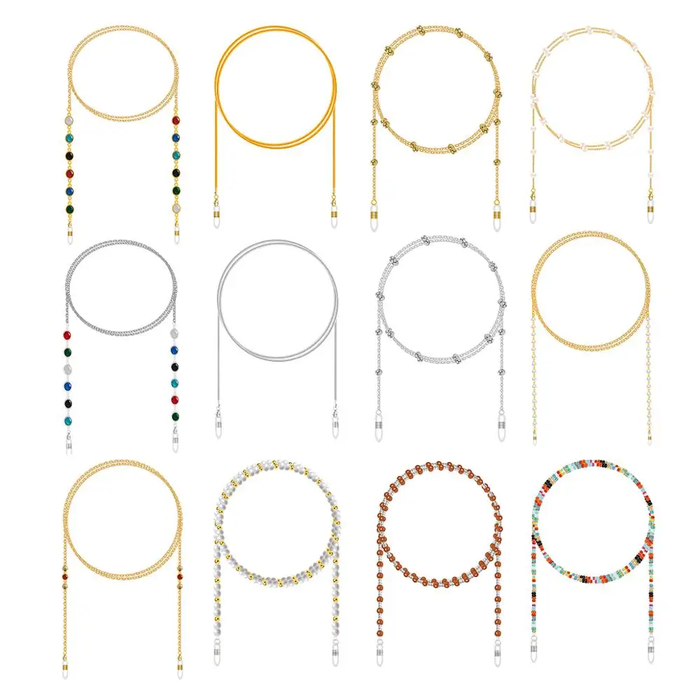

Drop Shipping Eyeglass Chain Glasses Necklace Holder Eyeglass Strap Eyewear Retainer Beaded Face Covering Lanyard Chains Cord