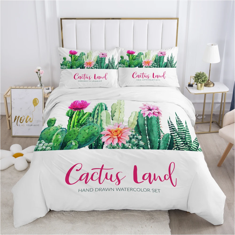 Nordic bedding set Duvet cover set pillow case 50x75 Bed linens Bed cover 220x240 140x200 150*200 cactus land