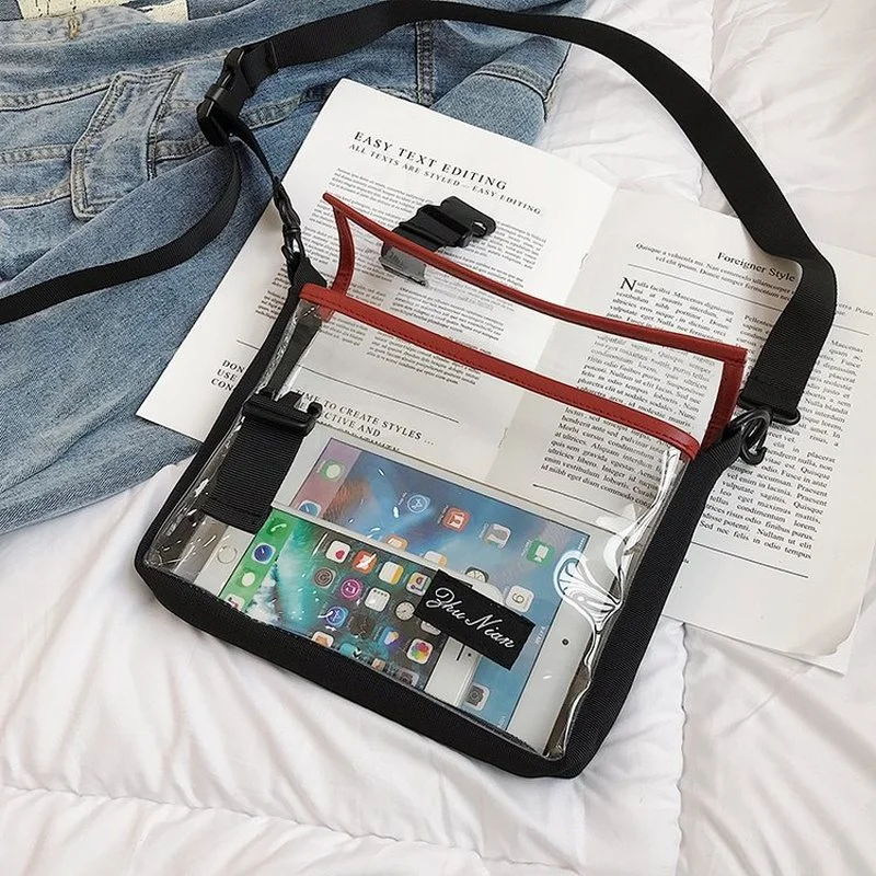 Large Capacity Transparent Bags Messenger Harajuku Japanese Style Preppy Students All-match Fashion  Summer New Popular