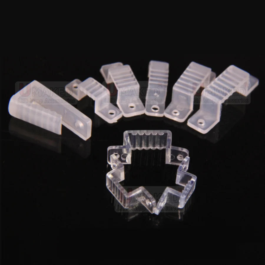 50pcs LED Strip Connector Silicon clip For 10mm Width SMD5050 Light Strip Flexible Light Strips fixing holder led accessories