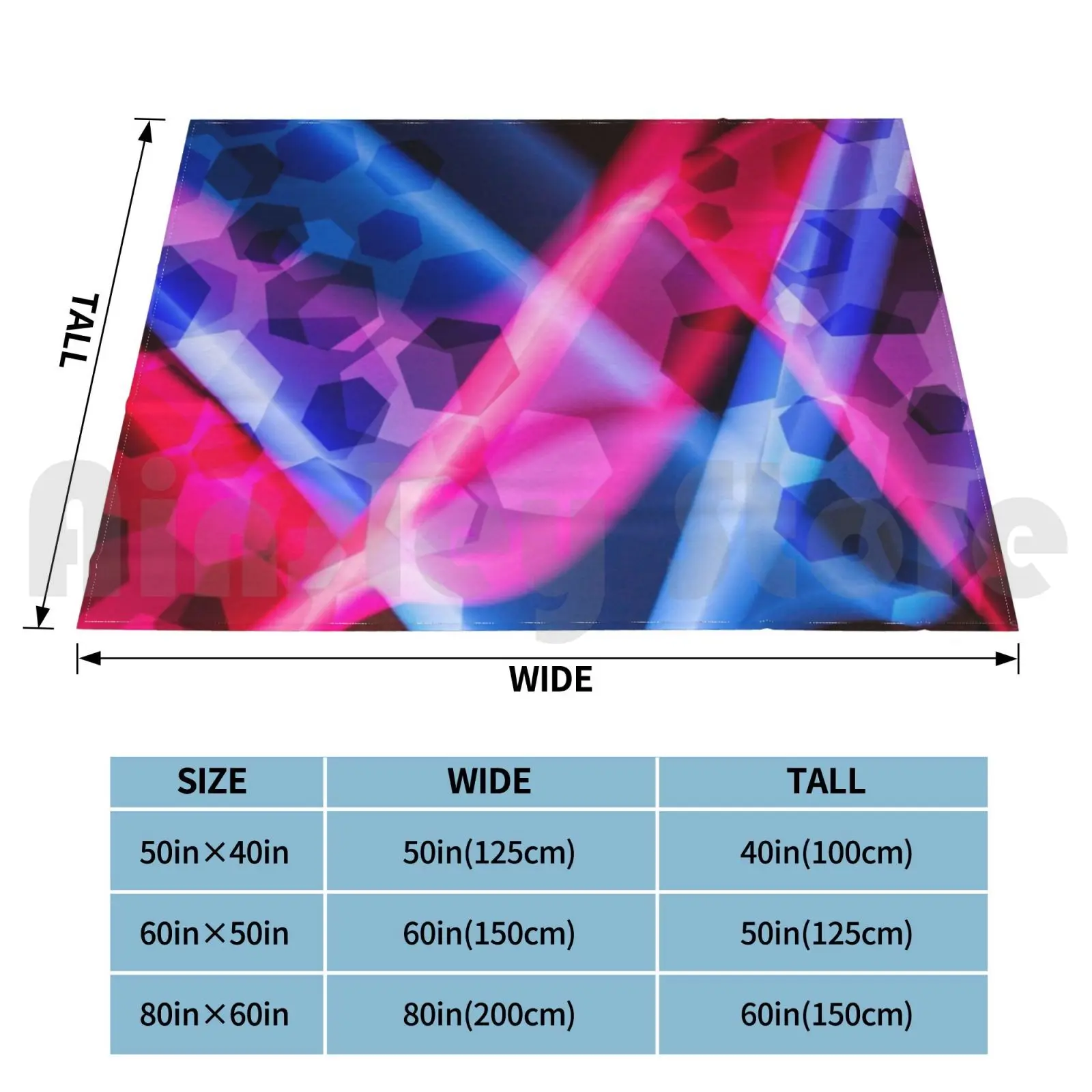 Matrix Abstract Futuristic Glowing Technology Blanket Fashion Custom Tech Polygon Futuristic Geometric