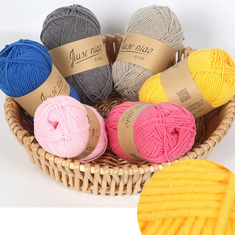 Milk Cotton Baby Yarn Colorful Hand Knitted Wool Yarn For Sweater Scarf Doll DIY Handmade Crochet Yarn Knitting Supplies