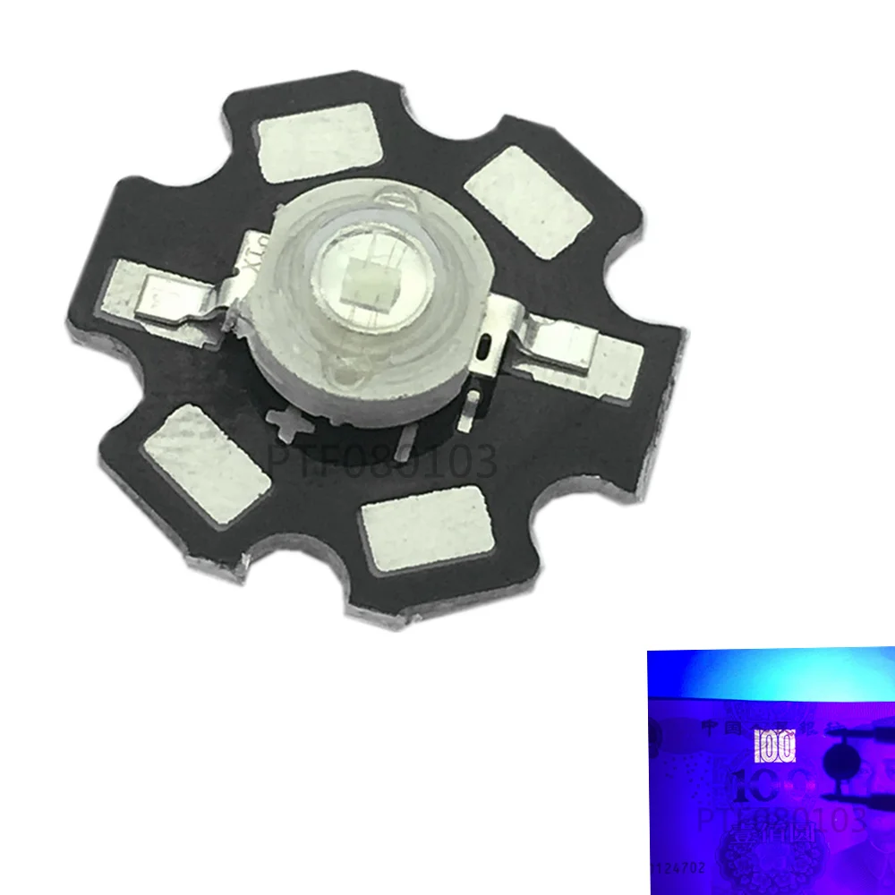 10 ADET UV Mor LED Ultraviyole Ampuller Lamba Cips 365nm 375nm 380nm 385nm 395nm 400nm 405nm 1 W 3 W 5 W Yüksek Güç Işığı