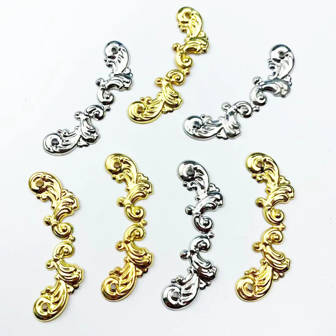 

20Pcs Filigree Wraps Connectors Metal Crafts Decoration DIY Findings Connectors 62mm