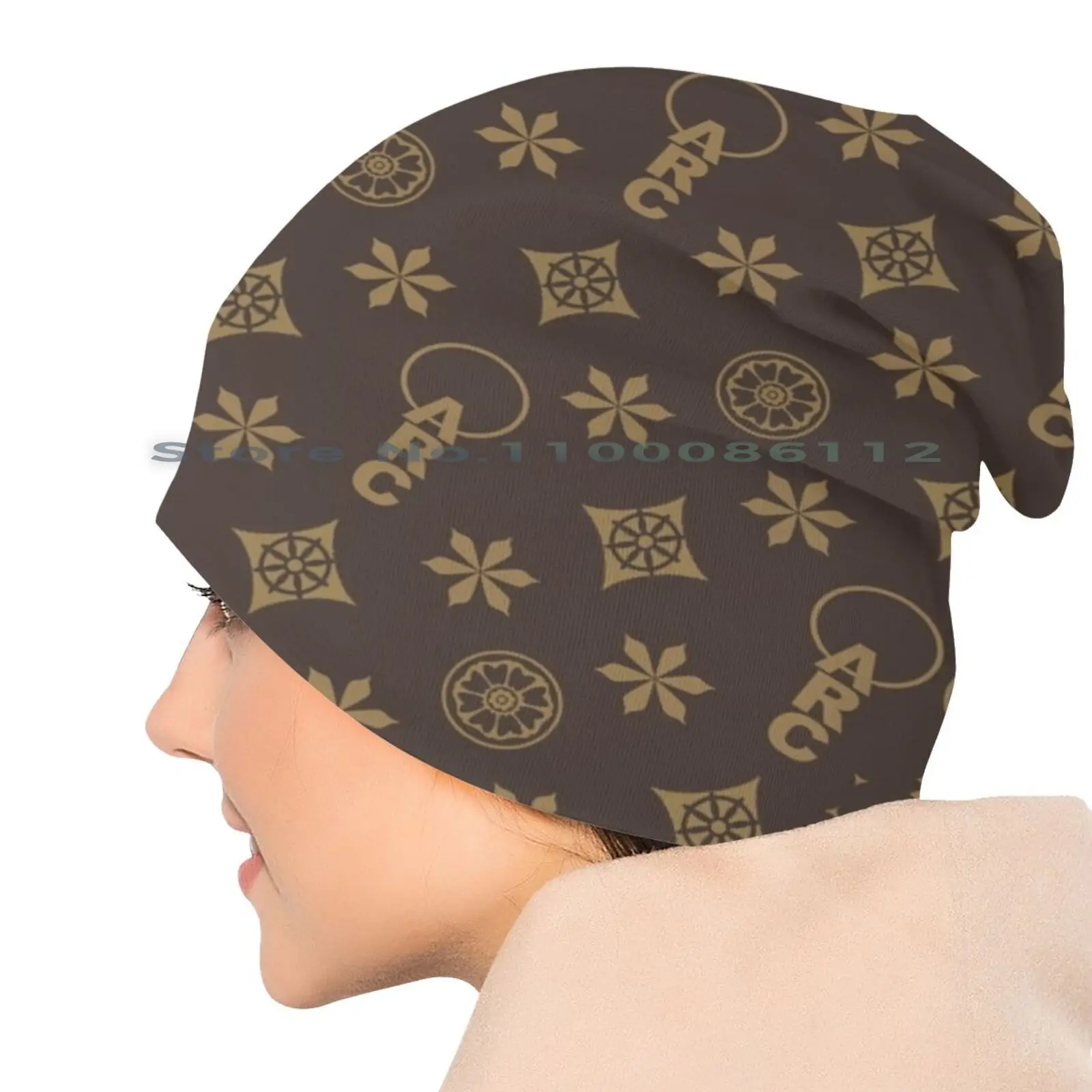 Arc Original Beanies Knit Hat Light Brown Arc Pai Show Brimless Knitted Hat Skullcap Gift Casual Creative