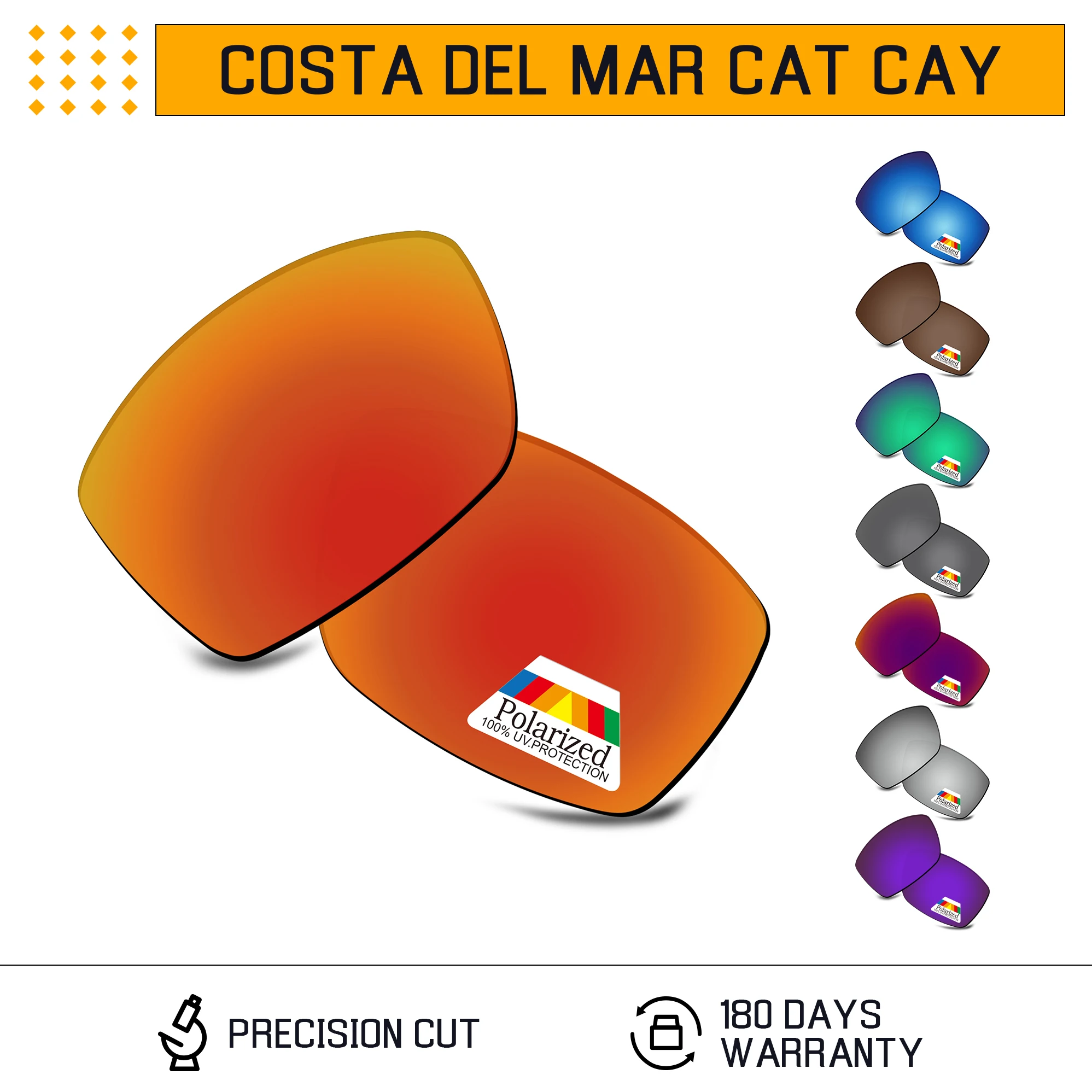 

Bwake Polarized Replacement Lenses for-Costa Del Mar Cat Cay Sunglasses Frame - Multiple Options