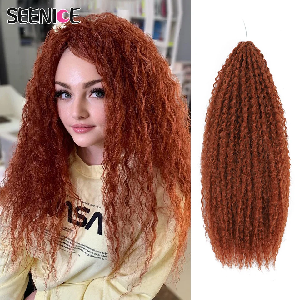 Tresses synthétiques bouclées au crochet pour femmes noires, tresses afro crépues brésiliennes, extension de cheveux de tressage, basse température